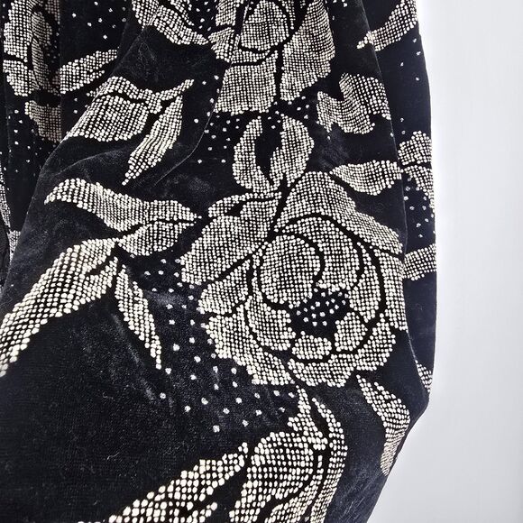 Victorian Maxi Skirt Vtg Renaissance High Waist Velvet Floral Corset Goth Witch - Picture 4 of 4